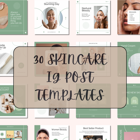 30 SKINCARE INSTAGRAM POSTS TEMPLATES