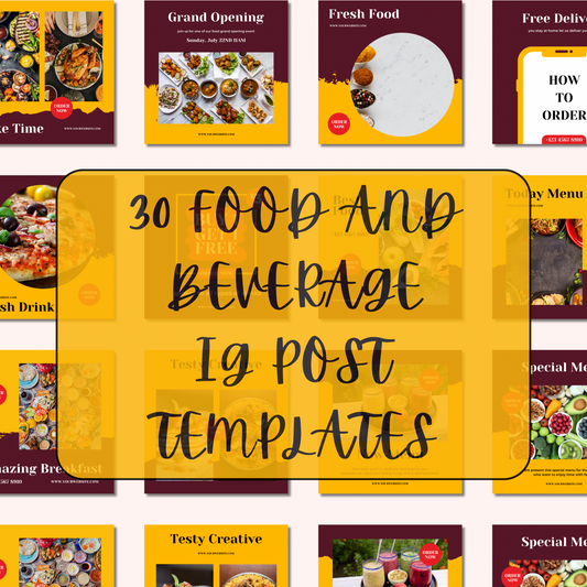 30 FOOD AND BEVERAGE INSTAGRAM POSTS TEMPLATES 001